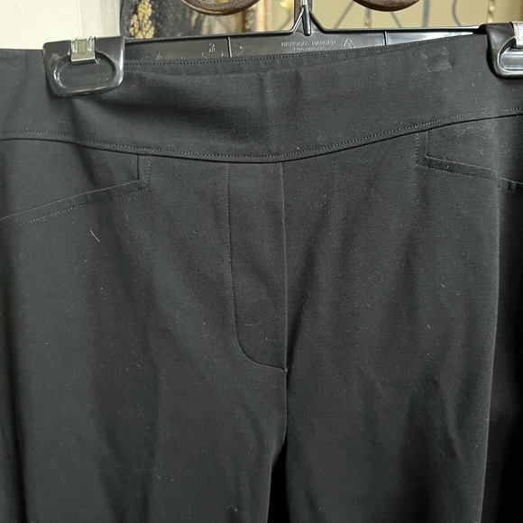 Chicos Black Stretch Pants.Decor. side hem. Elastic stretch waist.Size 1 EUC - Picture 7 of 10
